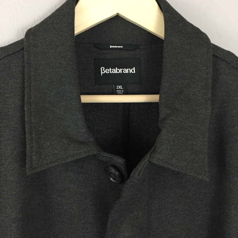 MEN'S Betabrand Charcoal Gray Fixer Coat - Picture 4 of 8
